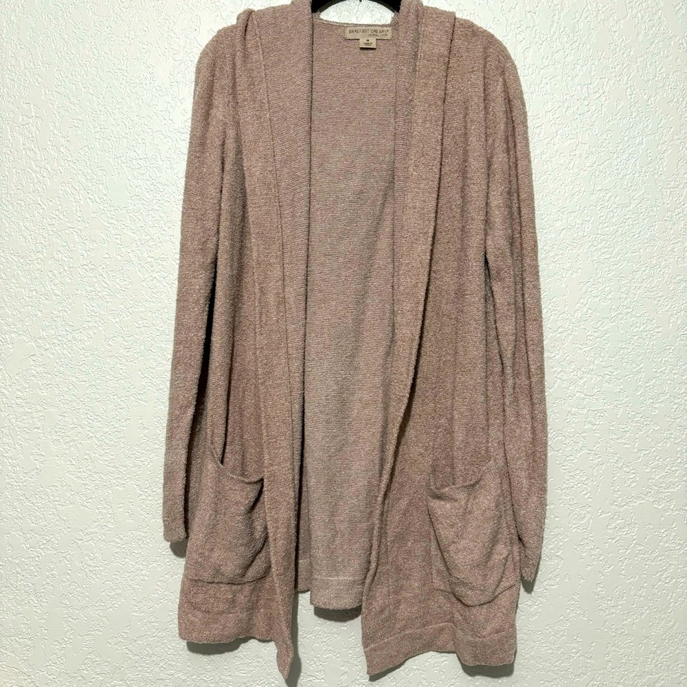 Barefoot Dreams- Cozy Comfy Pink Longline Cardigan,Medium